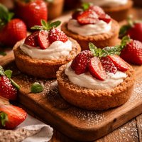 Strawberries and Cream Cheesecake Tarts