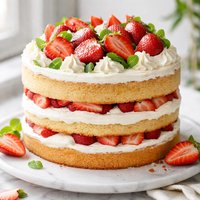 Strawberries and Cream Layer Cake