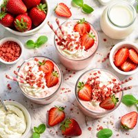 Strawberries and Cream Milkshakes