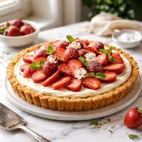 Strawberries and Cream Pie