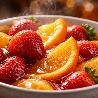 Strawberries and Oranges in Syrup