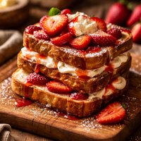 Strawberries Cream French Toast