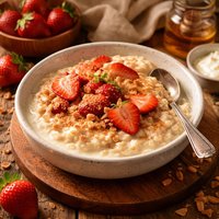 Strawberries Cream Oatmeal Porridge