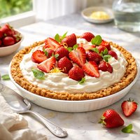 Strawberries Cream Pie