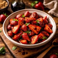 Strawberries with Brown Sugar Balsamic Vinegar