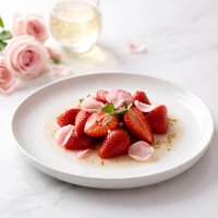 Strawberries with Champagne and Roses
