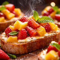 Strawberry and Mango Bruschetta Dessert