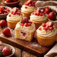 Strawberry and Mascarpone Filled Cupcakes Giada