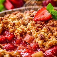 Strawberry and Rhubarb Crumble