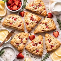 Strawberry and Rosemary Scones