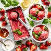 Strawberry Basil Sorbet