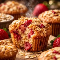 Strawberry Buttermilk Oatmeal Muffins