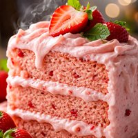 Strawberry Cake W Creamy Strawberry Icing