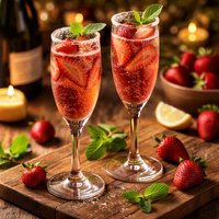 Strawberry Champagne Cocktail