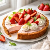 Strawberry Cream Pie with Graham Crust