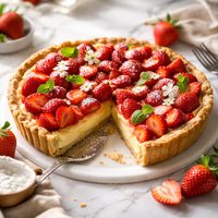 Strawberry Custard Cream Pie