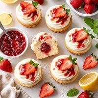 Strawberry Jam Filled Cupcakes