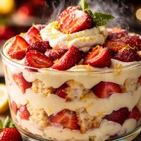 Strawberry Lemon Angel Food Trifle