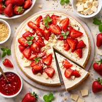 Strawberry White Chocolate Cheesecake