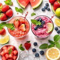 Strawmelon and Waterberry Slushie