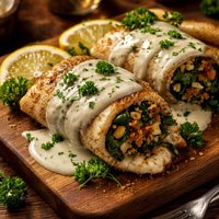 Stuffed Tilapia Sole with Low Fat Parsley Sauce
