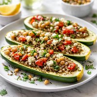 Stuffed Zucchini with Herbed Quinoa