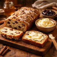 Sugar Plum Bread with Homemade Butter