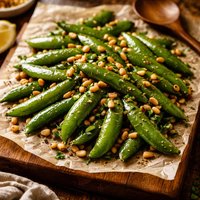 Sugar Snap Peas with Pine Nuts