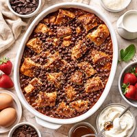 Sugar Topped Chocolate Bread Pudding