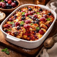 Summer Berry Cornbread Pudding