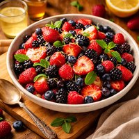 Summer Berry Medley with Limoncello and Mint