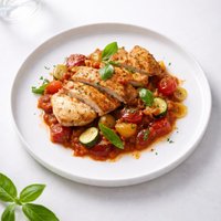 Summer Chicken Saute with Tomato Basil Sauce
