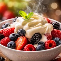 Summer Fruits and Berries with Southern Cream