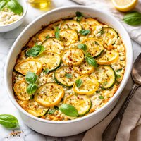 Summer Squash Cottage Cheese Gratin