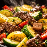 Summer Squash Stir Fry with Beef Featuring Beef Bou