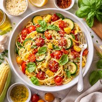 Summer Vegetables with Linguine