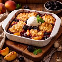Summertime Fresh Blackberry Peach Cobbler