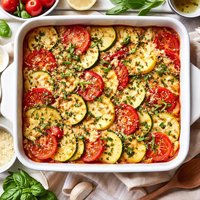Summertime Zucchini Tomato Casserole