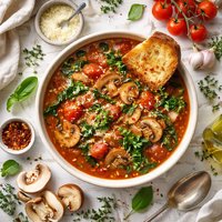 Sumptuous Mushroom and Tomato Soup
