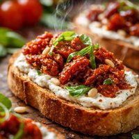 Sun Dried Tomato Bruschetta with Goat Cheese