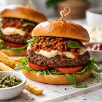 Sun Dried Tomato Pesto Burger for 2