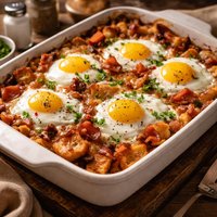 Sunny Side Up Brunch Egg and Bacon Casserole