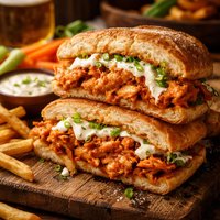 Super Bowl Buffalo Wing Stuffed Sandwich