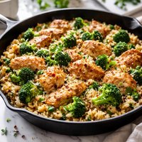Super Chicken Broccoli N Rice Skillet