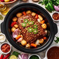 Super Easy and Spicy Pot Roast Crock Pot