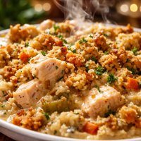 Super Easy Chicken Casserole with Stuffing