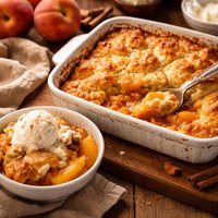Super Easy Peach Cobbler
