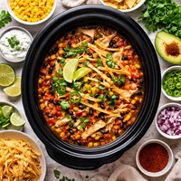 Super Easy Slow Cooker Chicken Tortilla Soup