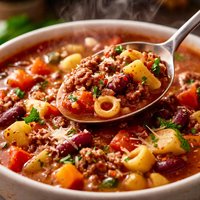Super Easy Spicy Beef Minestrone Soup