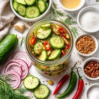 Super Simple No Cook Sweet and Spicy Pickles